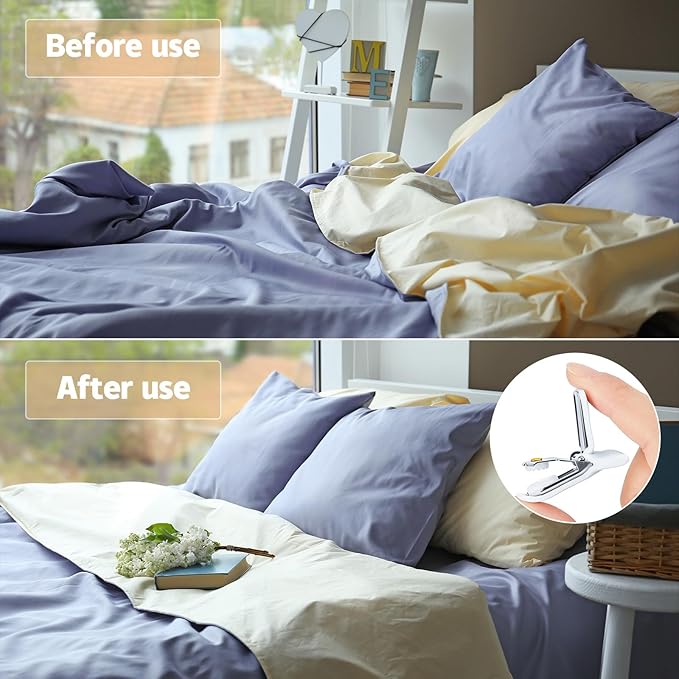 Patelai 36 Pieces Padded Comforter Clips White Duvet Clips Padded Blanket Fasteners to Secure Bedding for Preventing Comforters From Shifting Inside Duvet Cover, Sweet Sleeping