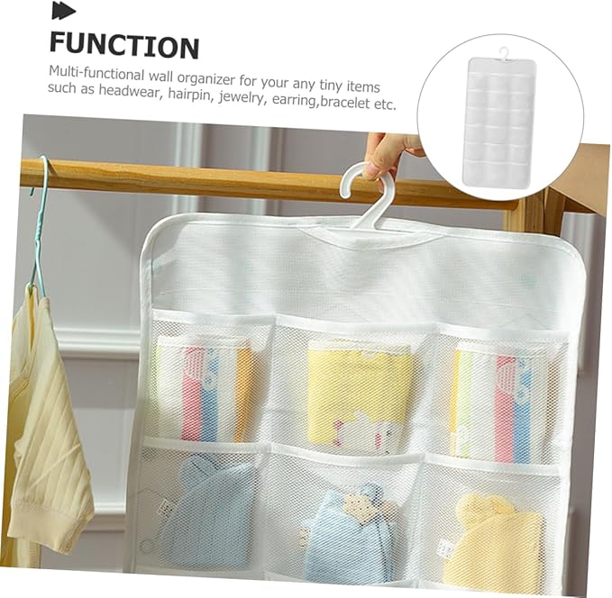 Luxshiny Hanging Accessory Organizer Wall Hanging Hair Clasp Headwear Storage Holder Jewelry Display Organizer White