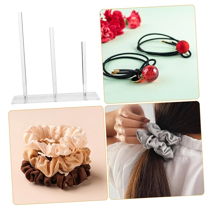 FRCOLOR Hair Tie Display Stand Acrylic Organizer Hairband Holder Rack Scrunchie Storage Hair Accessories Organizer
