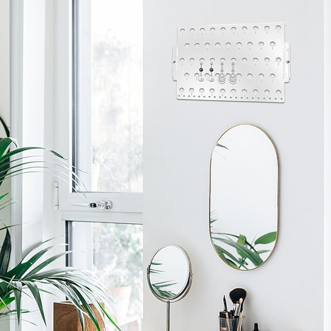 Wall Mount Acrylic Earring Display Rack Jewelry Holder Organizer for Earrings and Pendants Home Storage Accessory Organizer