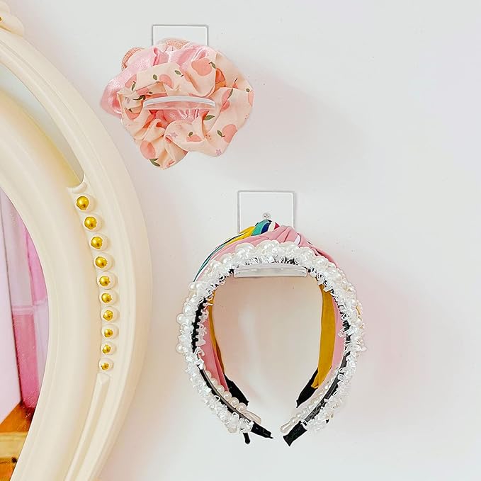 Bigfety Acrylic Headband Holder Wall, 5 Pack Clear Hanging Headband Organizer Storage for Girls Women
