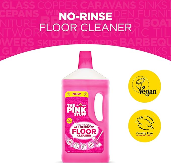 Stardrops - The Pink Stuff - The Miracle All Purpose Floor Cleaner - Pack of 2, 67.6 Fl Oz (82375)