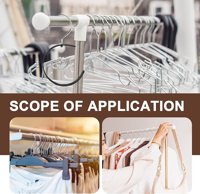 2pcs Rotatable Belt Hanger and Accessory Organizer for Closet, Space-Saving Wall-Mounted Hat, Scarf, and Handbag Storage Rack with Decorative Hooks for Neckties and Beanies