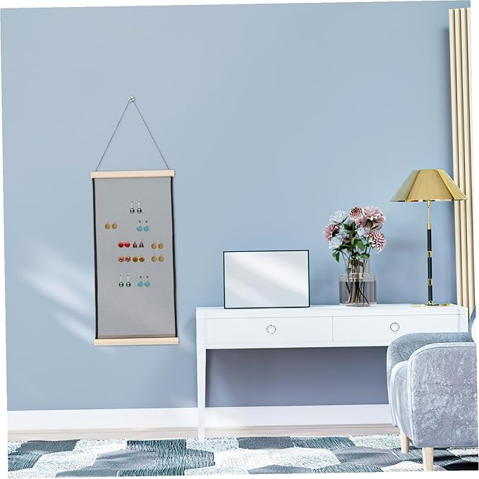 Large Capacity Hanging Earring Organizer Mesh Holder Wall Mounted Jewelry Display Rack for Earrings Hairpins and Accessories Frame