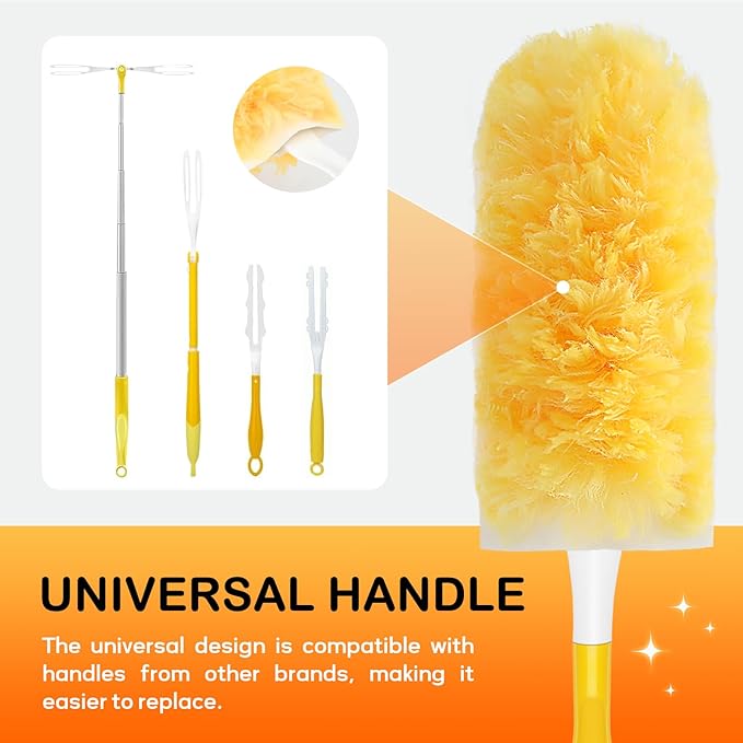 SetSail 30 Count Duster Refills Compatible with Swiffer Dusters for Cleaning with 1 Handle Disposable Duster Refill Multi Surface 360 Duster Cleaner Kit for Ceiling Fan, Blind, Furniture