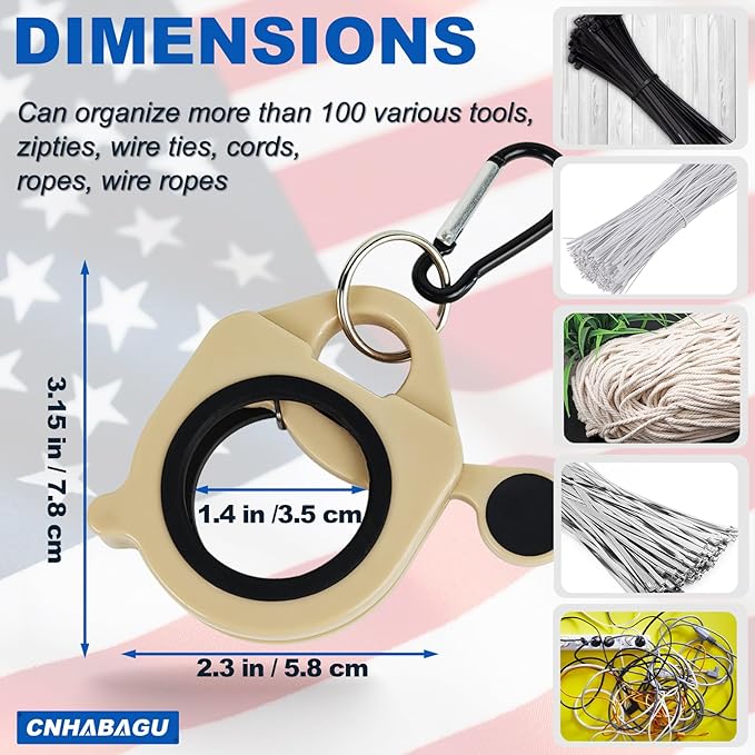 Zip Tie Holder Organizer Cable Tie Organizer Holder for Tool Belt Strong Efficient Solution for Electrician Zip Ties Holder Reusable Portable Safety (Khaki, 2 Pack)