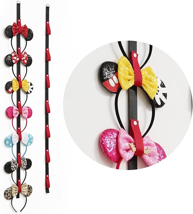 2Pcs Mouse Ears Headband Holder Hanging Wall Display Decor Bow Headpiece Hair Accessories Hanger Organizer