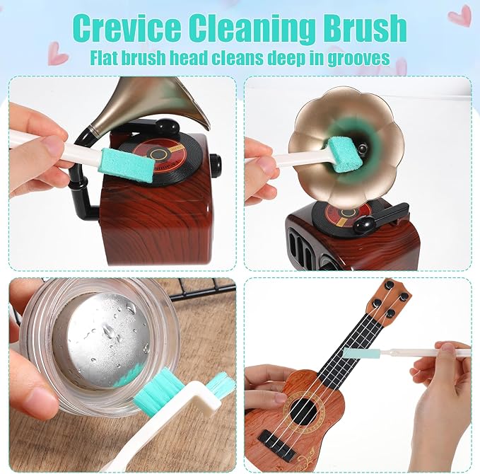 8 Pcs Small Cleaning Brushes for Tight Spaces, Multi-Purpose Tiny Cleaning Brush Crevice Tiny Cleanings Brush Set for Door Window Track Faucet Tight Spaces