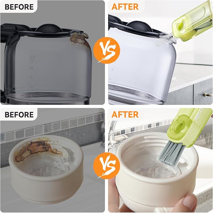 3 in 1 Cup Lid Gap Cleaning Brush Set, Multifunctional Bottle Cleaning Brush, Silicone Cup Lid Gap Cleaner, Home Kitchen Crevice Cleaning Tools (Blue)