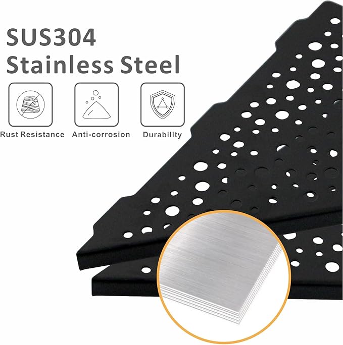 Black 10’’ Corner Shower Shelf 2 Pack, Triangular Shower Corner Shelves 304 Stainless Steel Bathroom Shower Shelf for Tiled Wall, No Drilling Needed Matte Black