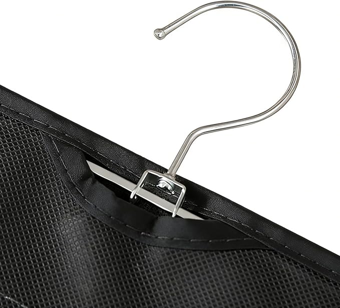 Black Hanging Jewelry Organizer, 80 Clear Pockets Double-Sided Jewelry Holder, Wall Door Closet Hanging Storage for Earrings Necklaces Rings, Suitable Gift for Women