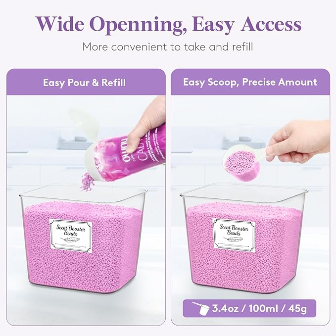 Lifewit Large Laundry Pods Container& Dryer Sheet Holder, Laundry Storage Containers, Laundry Room Organization Storage Jars for Powder, Scent Booster Beads,Bamboo Lid,0.53+0.7 gal,2 Pcs