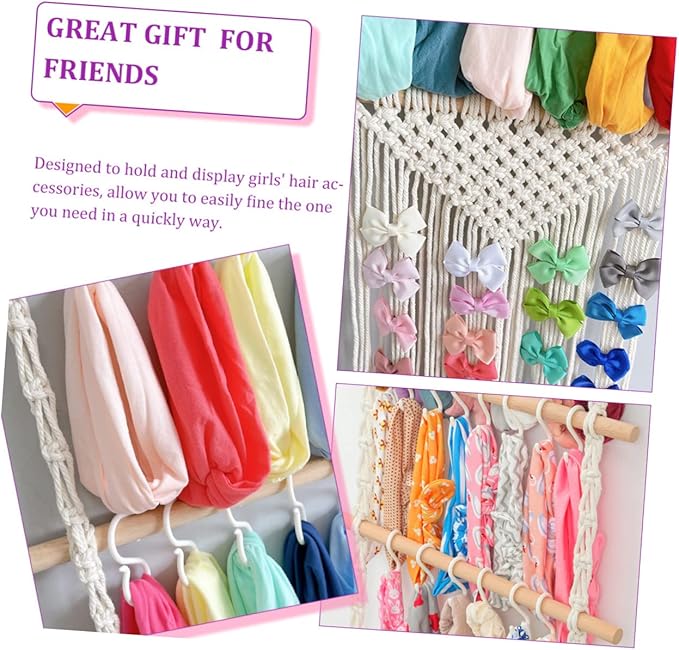 Girls Hair Accessories Organizer Headband Holder Hair Bow Storage Rack Decor
