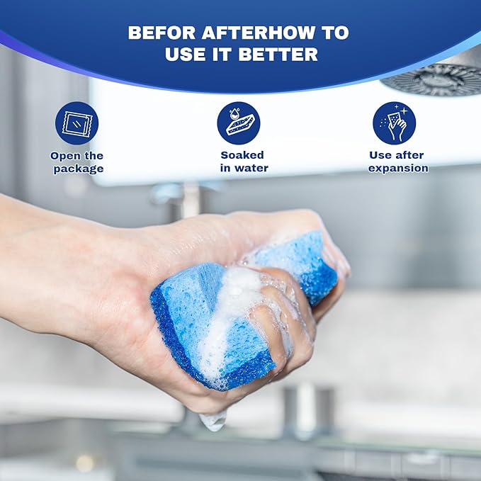 Zero Scratch Scrub Sponge, 9 Kitchen Sponges for Cleaning Around The Home, Bathroom & More, Scratch-Free Dish Scrubber, Multi-Surface Safe, Best for Nonstick Pots and Pans