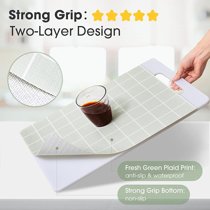 Beautysaid Shelf and Drawer Liner for Kitchen Cabinet, Non Adhesive Non Slip Shelf Paper Waterproof Washable Thickened for Dresser Pantry Shelve Bathroom Protector Liner(Light Green,23.6 in x 20 FT)