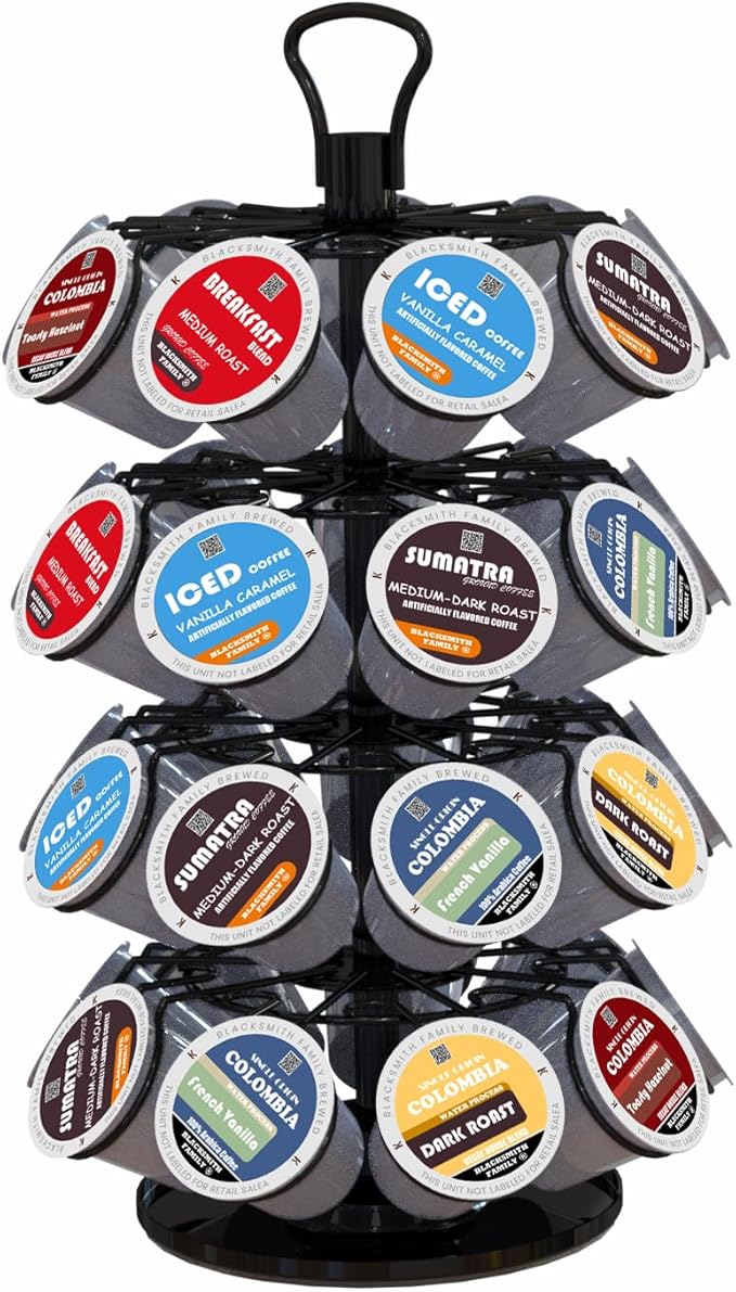 K Cup Holders,K Cup Holder, K Cups Holder,K Cup Carousel, Coffee Pods Holder Storage Organizer Stand,Only Simple Assembly Required,Black