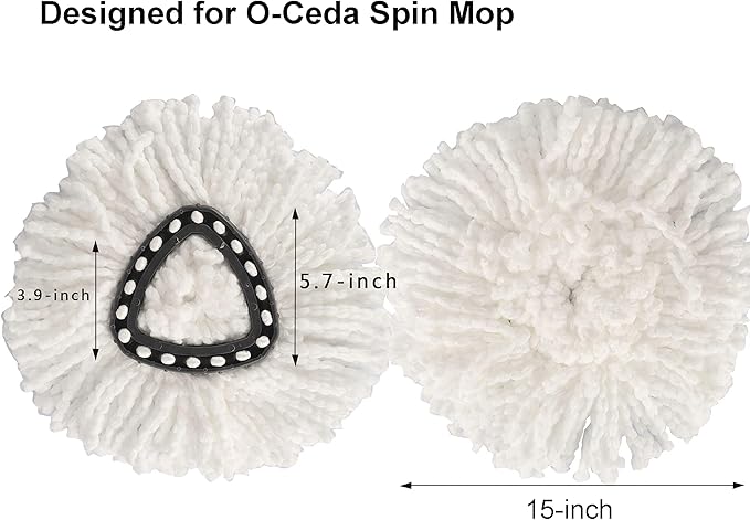 12PCS Mop Replacement Head,100% Microfiber Mop Refills Spin Mop Replacement Head,360 Micro Spin Cleaning Replacement Mop Heads for Easy House Cleaning Floor Mopping