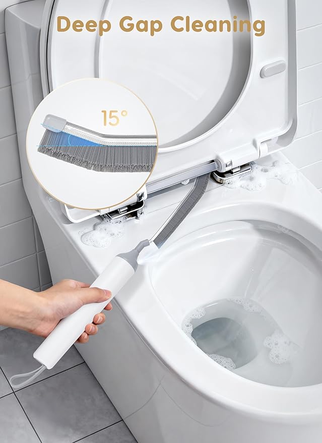 Reciprocating Deep-Clean Brush - Powered by Back-and-Forth Scrubbing Action & LED Light, 3-Speed 2-in-1 Hard and V-Shaped Bristles for Grout, Kitchen, Bathroom, Car, Pet Areas