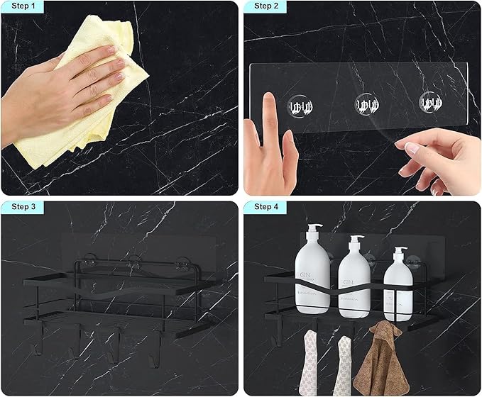 14pcs Shower Caddy Adhesive Replacement,Shower Shelves Adhesive Strip Pad Shower Organizer Sticker Replacement Bathroom Heavy Duty Strong Sticky Wall Adhesive