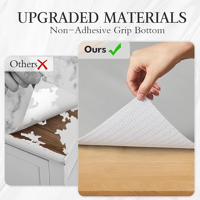 Beautysaid Shelf and Drawer Liner for Kitchen Cabinet, Non Adhesive Non Slip Shelf Paper Waterproof Washable Thickened for Dresser Pantry Shelve Bathroom Protector Liner(Light Grey,12 in x 10 FT)