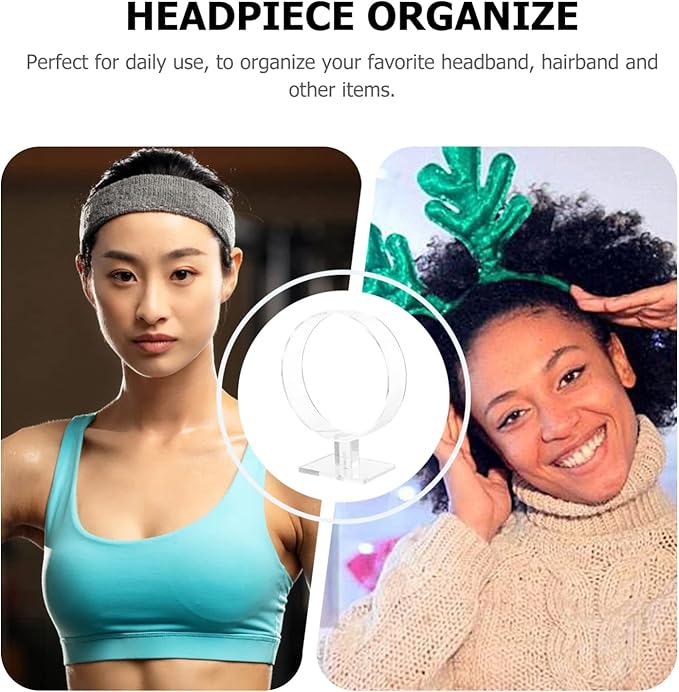 Acrylic Headband Display Stand for Hair Accessories Organizer Stylish Round Shape Rack to Showcase Hairbands and Headpieces for Girls Rooms and Gifts