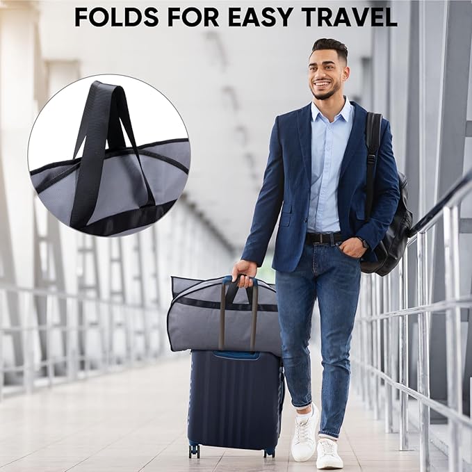 BALEINE 5PK Heavy Duty Garment Bag with Shoe Storage Travel Bag for Dresses, Suit, Coats Travel Essential (54", Grey)