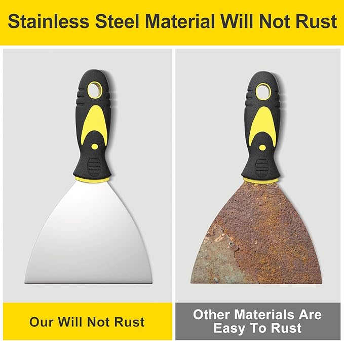 5Pcs Putty Knife, Set, 1" 2" 3" 4" 5" Scraper, Spackle Knife, Paint Scraper, Scraper Tool, No Rusting, Perfect For Repairing Drywall, Removing Wallpaper, Mud, Plaster Scraping