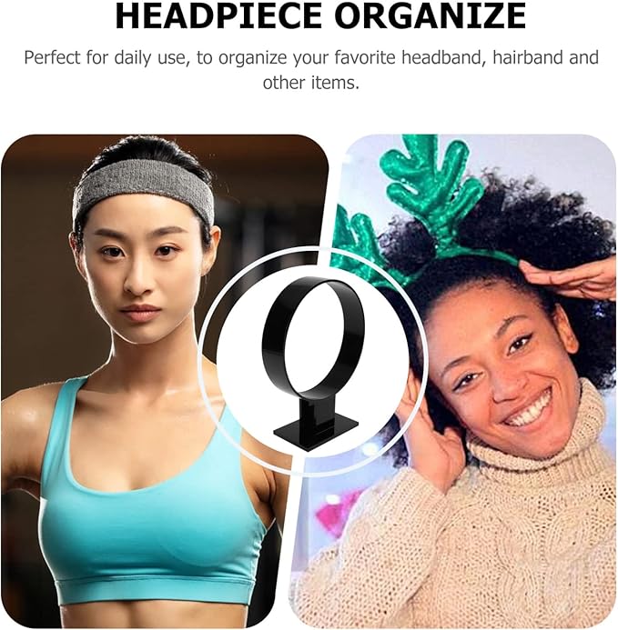 VALICLUD 3pcs Acrylic Hairband Display Stand Round Headpiece Holder for Organizing Hair Accessories Material for Boutiques and Home Use