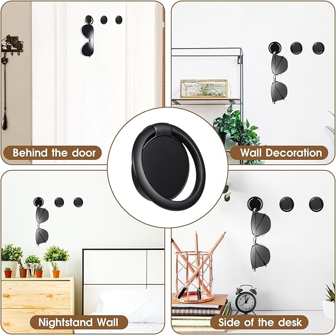 6 Pack Sunglasses Organizer Wall Mounted Sunglasses Holder Black Hanging Eyeglass Holder Multiple Glasses Rack