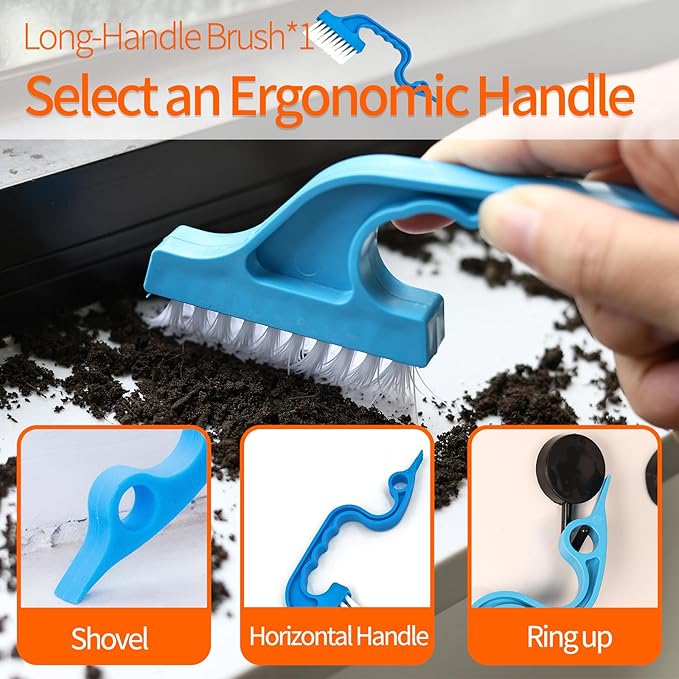 Window Track Cleaner Tools Set - 14 Pcs Window Groove Cleaning Brush Kit, Crevice Cleaning Brush for Sliding Door, Shutter, Sill, Tile Lines, Sink
