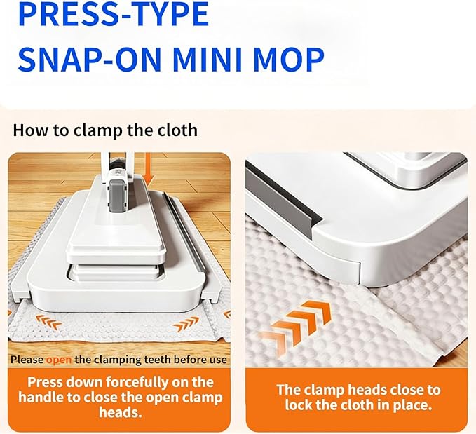 2026 New Mini Disposable Dust Mop with 20 Dry Wet Disposable Pads No-Touch Dirty Cleaning Dust Mop , Multi Surface Floor Mopping and Sweeping for House Wall Bathroom Corners