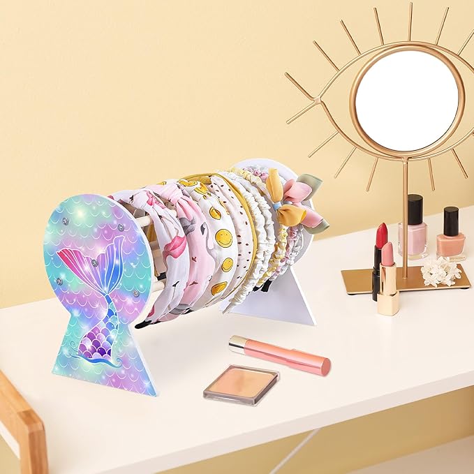 Basumee Hair Accessories Organizer - Headband Holder & Display for Girls' Hair Hoops & More - Room Decor