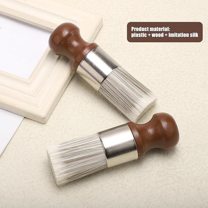 2pcs Salve Brush for Leather Furniture, Wood & Leather Cleaning Brush with Soft Nylon & Polyester Bristles, Brown