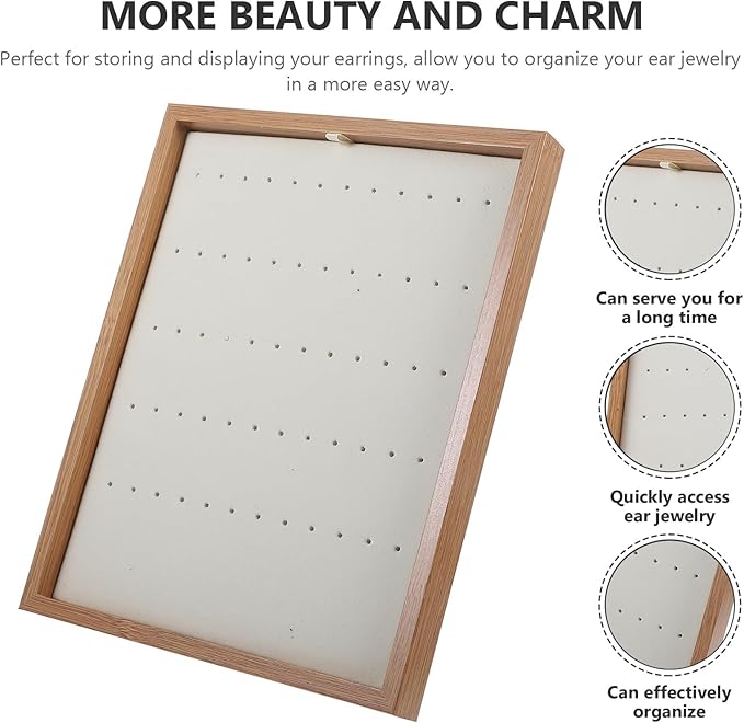 Alipis Wooden Earring Jewelry Holder Stand Earstuds Organizer Rack for Women Jewelry Display Storage Accessory Organizer for Indoor and Personal Use