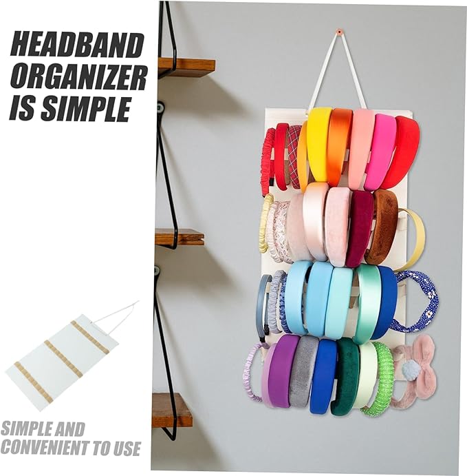 PRETYZOOM 30grids Headband Holder Stand Slots Hair Accessory Organizer Easy to Find Women Girls Hairband Storage Bag Practical Design