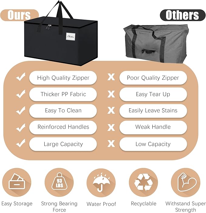 Heavy Duty Moving Bags and Moving Boxes - Extra Large Packing Bags and Storage Totes, Collapsible and Foldable Option for Moving and Storage, Multicolored, 93 L - 18 Pack