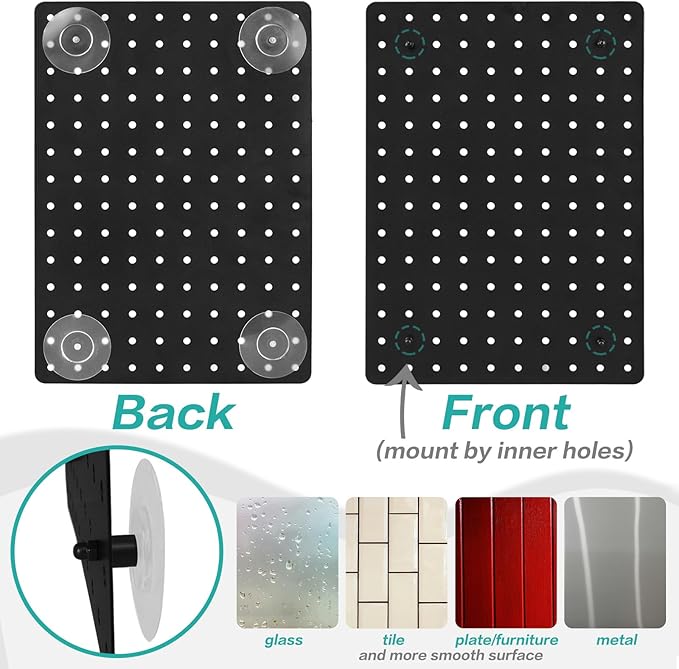 Wall Pegboard Jewelry Organizer - Versatile Jewelry Holders for Necklace Earring Bracelet Ring with Magnetic Racks Display Tray S Hooks J Hangers - Hanging Cabinet Closet Dresser Adhesive Mount Set