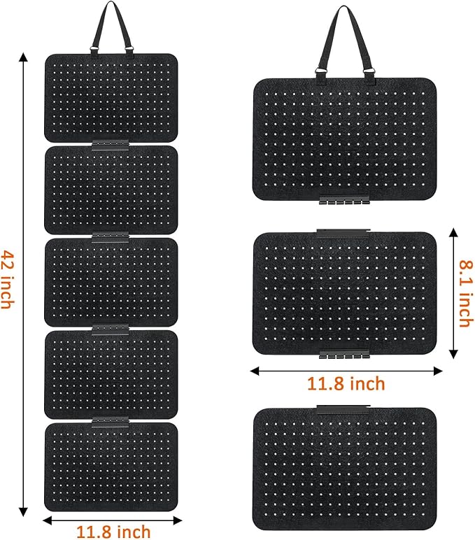 tutata Hanging Enamel Pin Collection Display Panel, Detachable Brooch Pin Pages, Badge Collection Display Holder, Black