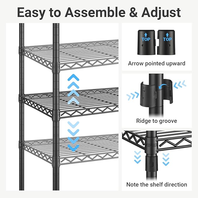 VIPEK R2 Clothes Rack Heavy Duty Clothing Rack for Hanging Clothes, Rolling Garment Rack Adjustable Closet Racks with Double Rods & Hooks, Freestanding Wardrobe Closet Coat Storage Racks, Black