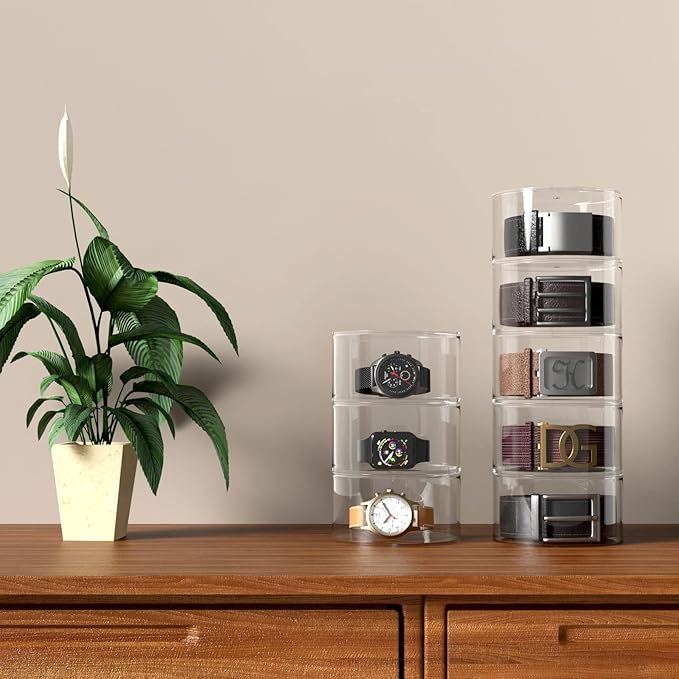 NIUBEE Belt Organizer, Acrylic 3 Layers Belt Case Storage Holder and Display for Accessories Like Jewelry,Watch,Bracelets