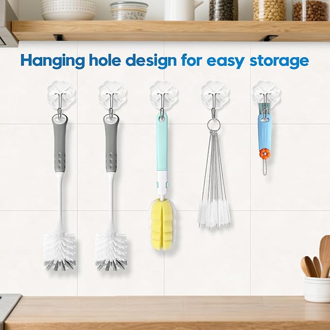14 Pcs Bottle Brush Cleaner Set, Water Bottle Brush with Long Handle, Kitchen Scrub Cleaning Brushes, Straw & Lid Brushes for Glass, Cups, Coffee Mugs, Sports Bottle