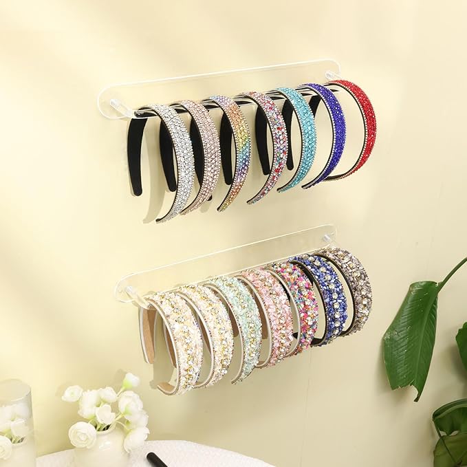 SNOWSTAR Acrylic Claw Clip Organizer, 3PCS Wall Holder and Storage, Hair Clip Display Clear Stand for Women and Girls