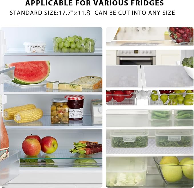 15PCS Shelf Mats Refrigerator Liners Washable Refrigerator Pads Fridge Mats Drawer Placemats Home Kitchen Gadgets Accessories Organization for Top Freezer(White)