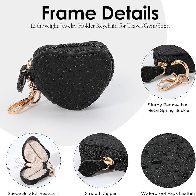 Jewelry Ring Holder Keychain – Portable Travel Gym Jewelry Storage Case for Rings Earrings Studs Necklace, Mini Jewelry Organizer Box Gym/Sports Jewelry Case (Jewelry Holder-Blue)