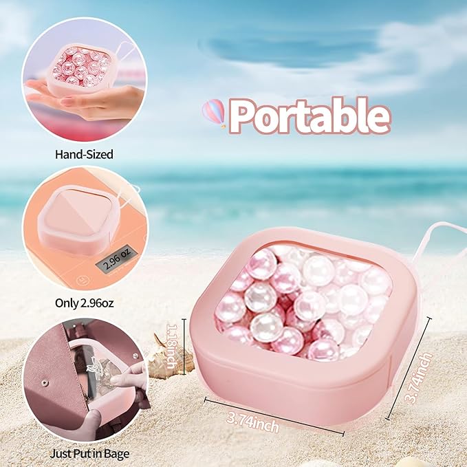 Hair Tie Organizer, 4 Pcs Portable Storage Holder Qtip Dispenser for Accessories, Small Items Holder Containers for Home Office Outdoor Travel Organizer, Pink&White