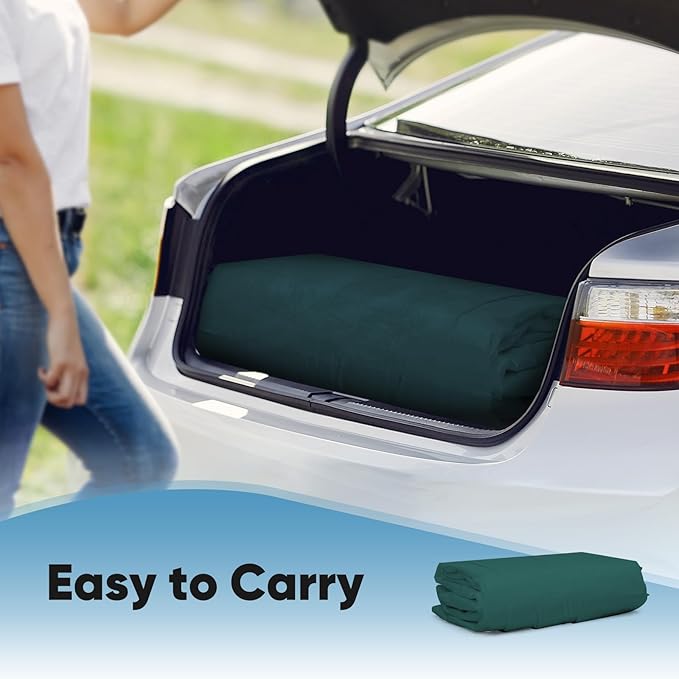 ADVANCE OUTDOOR 10x20 ft Carport Replacement Top Canopy Cover with Leg Cloth, Heavy-Duty Waterproof & UV Protected Car Garage Shelter Tent, Easy Installation with Ball Bungees, Green, Roof Only