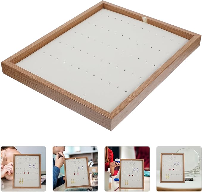 Alipis Wooden Earring Jewelry Holder Stand Earstuds Organizer Rack for Women Jewelry Display Storage Accessory Organizer for Indoor and Personal Use