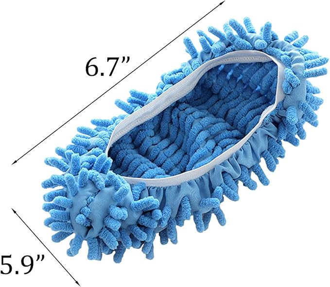 Acronde 5Pairs Multi Function Duster Mop Slippers Shoes Cover Chenille Fiber Washable Foot Socks Floor Cleaning Tools Shoe Cover for Bathroom, Office, Kitchen, House Polishing Cleaning