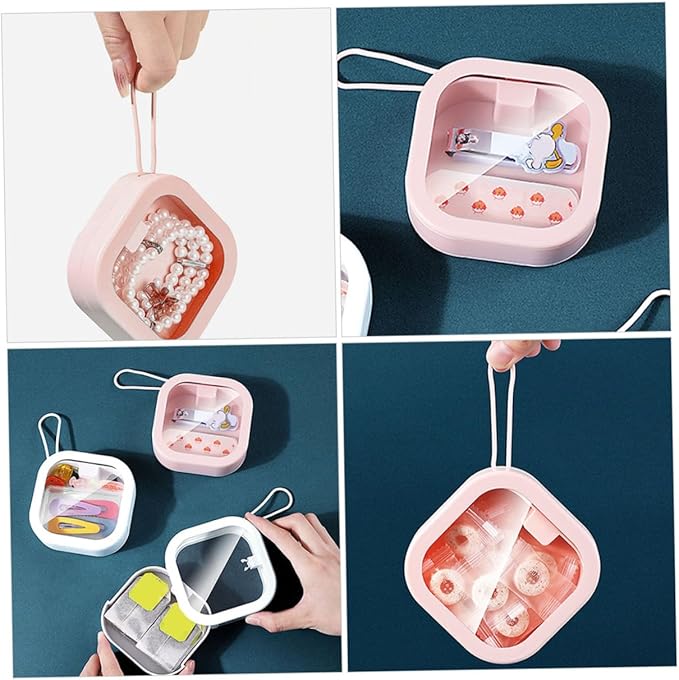 2Pcs Portable Hair Tie Organizers Multi Function Jewelry Case Sturdy Scrunchies Storage Box Space Saving Hair Accessories Organizer for Wall Desktop Use Easy to Clean