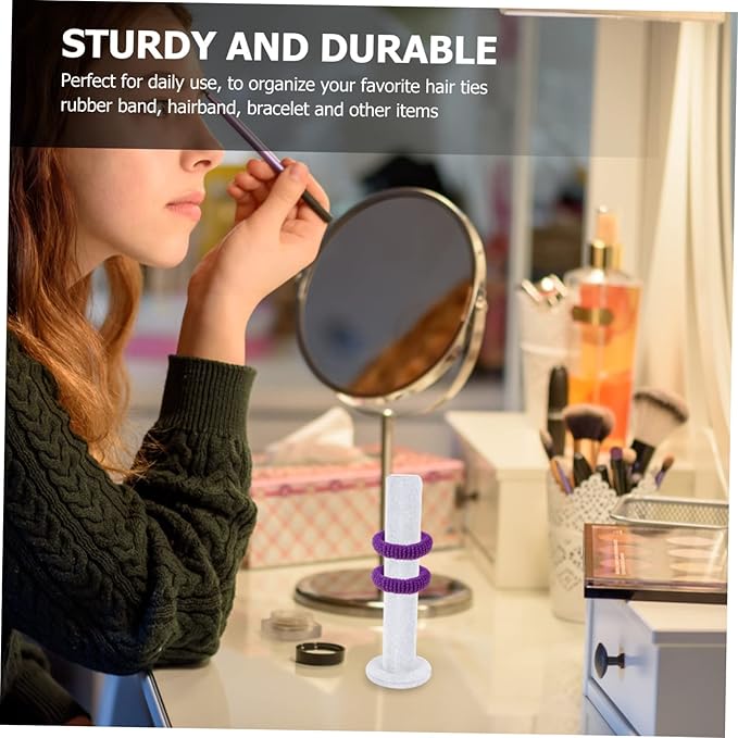 VALICLUD Velvet Hair Hoops Display Rack Round Tube Design Hairband Organizer for Accessories Bracelet Holder for Desktop Use for Hair Rings Storage
